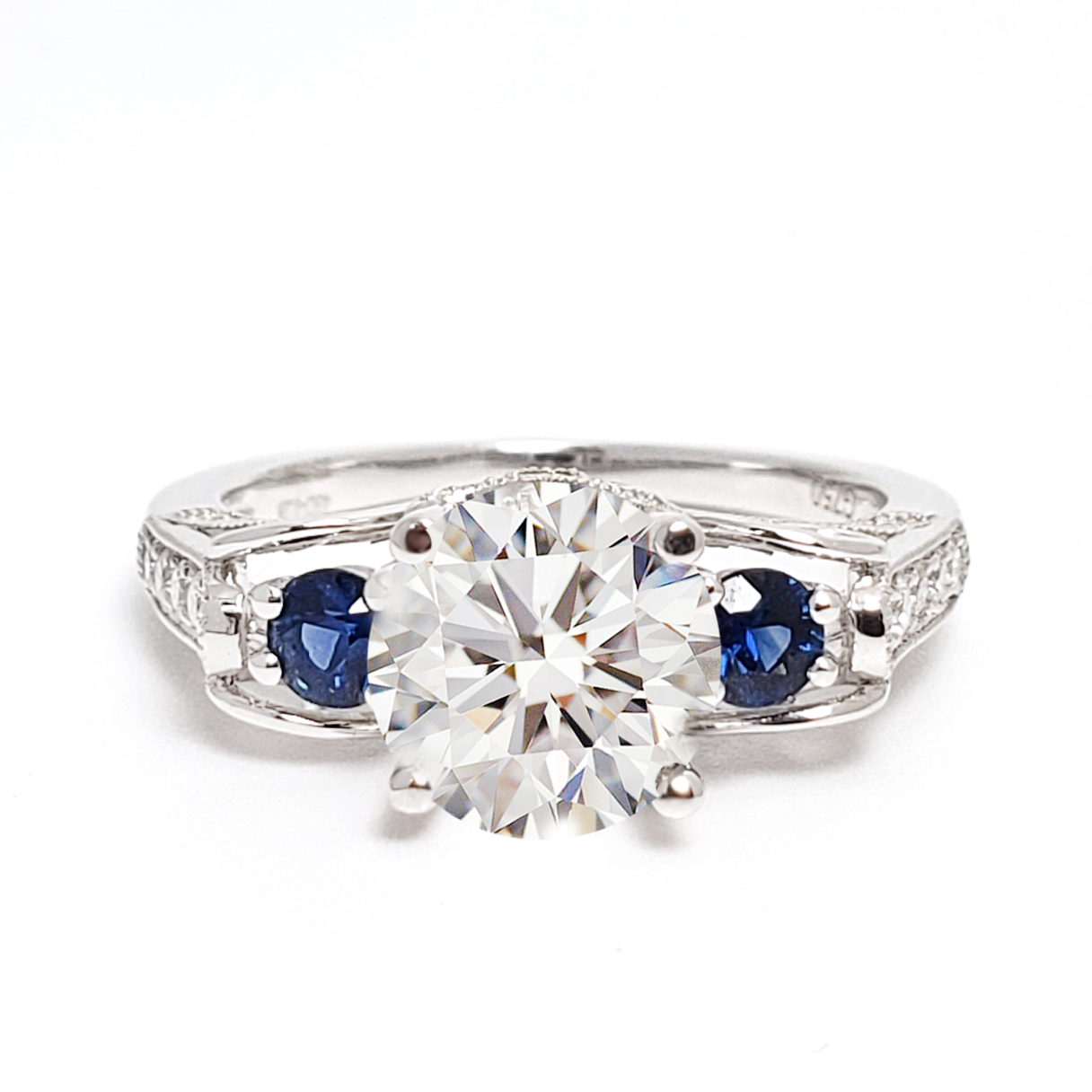 18K白金天然鑽石戒指托 (RS22RY19360A)