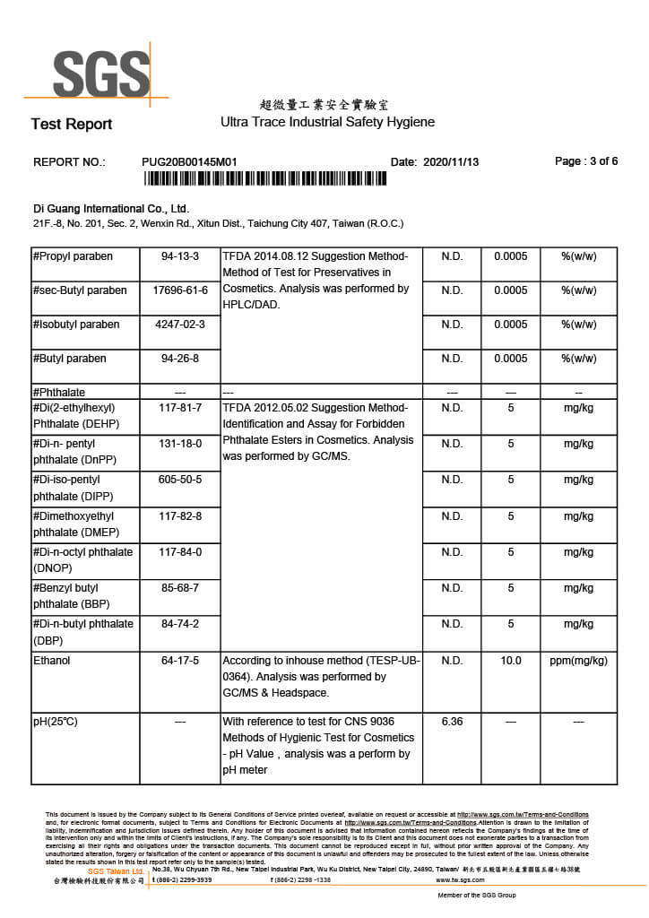 SGS Test Report No.1 p3-4