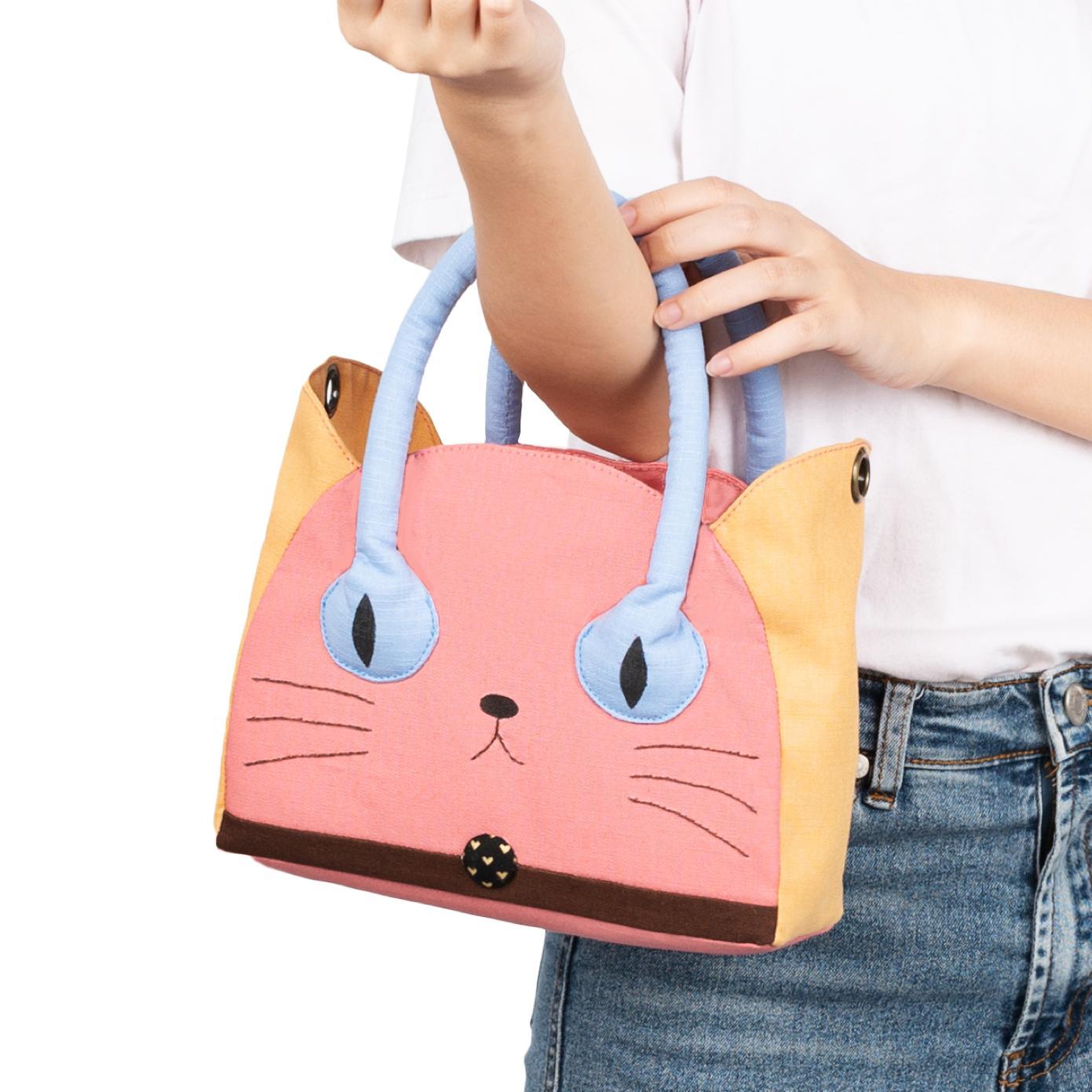 貓臉造型手提/斜背 2用包 (材料包)/個