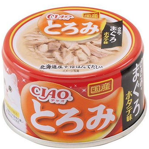 [$216限時優惠]日本CIAO 貓罐 - 帶子濃湯雞肉吞拿魚 80G , A-41 (原箱24罐)