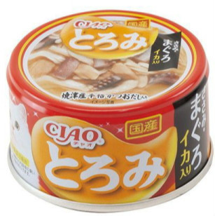 [$216限時優惠]日本CIAO 貓罐 -吞拿魚+雞+魷魚 80G , A-53 (原箱24罐)