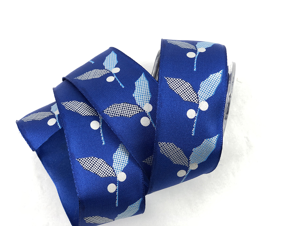 金粉插畫雙葉/平織鐵絲/38mm