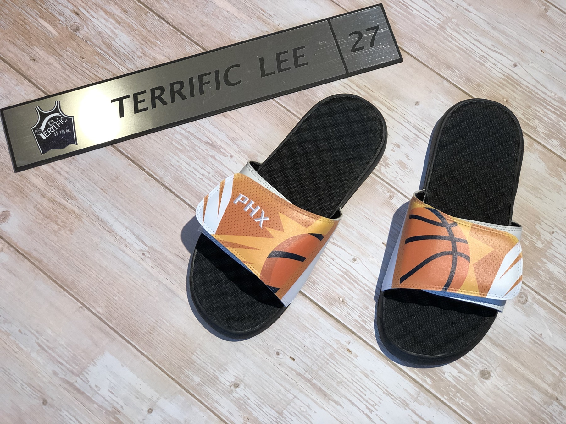 NBA拖鞋 Phoenix Suns 鳳凰城太陽 太陽白拖鞋 ISlide Slide Sandals 魔鬼氈系列 全新