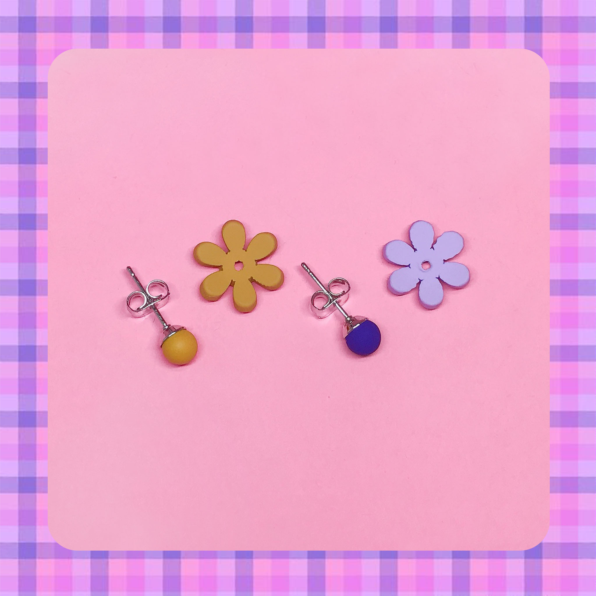 ♡ ここ這裡 ♡ 正韓霧面質感小花朵可分拆式耳針耳環