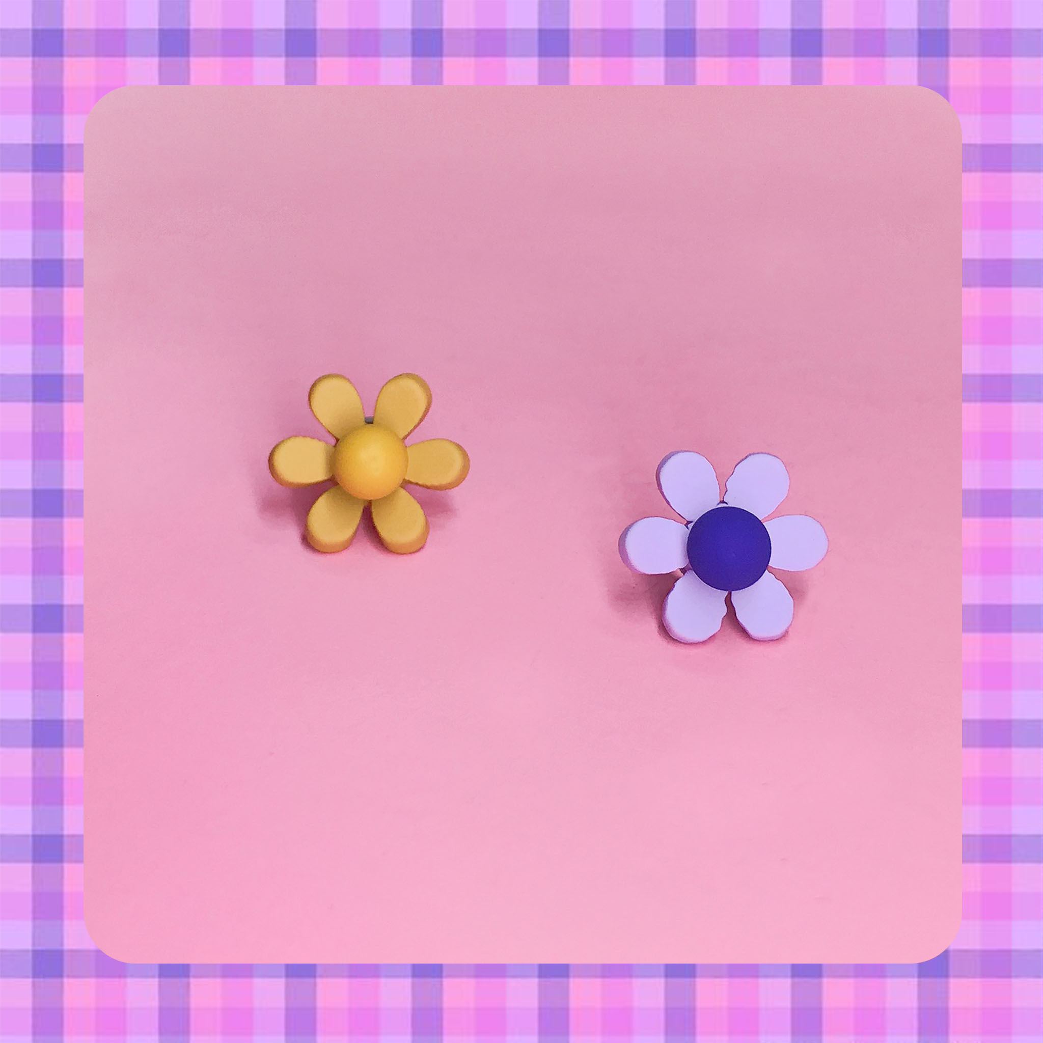 ♡ ここ這裡 ♡ 正韓霧面質感小花朵可分拆式耳針耳環