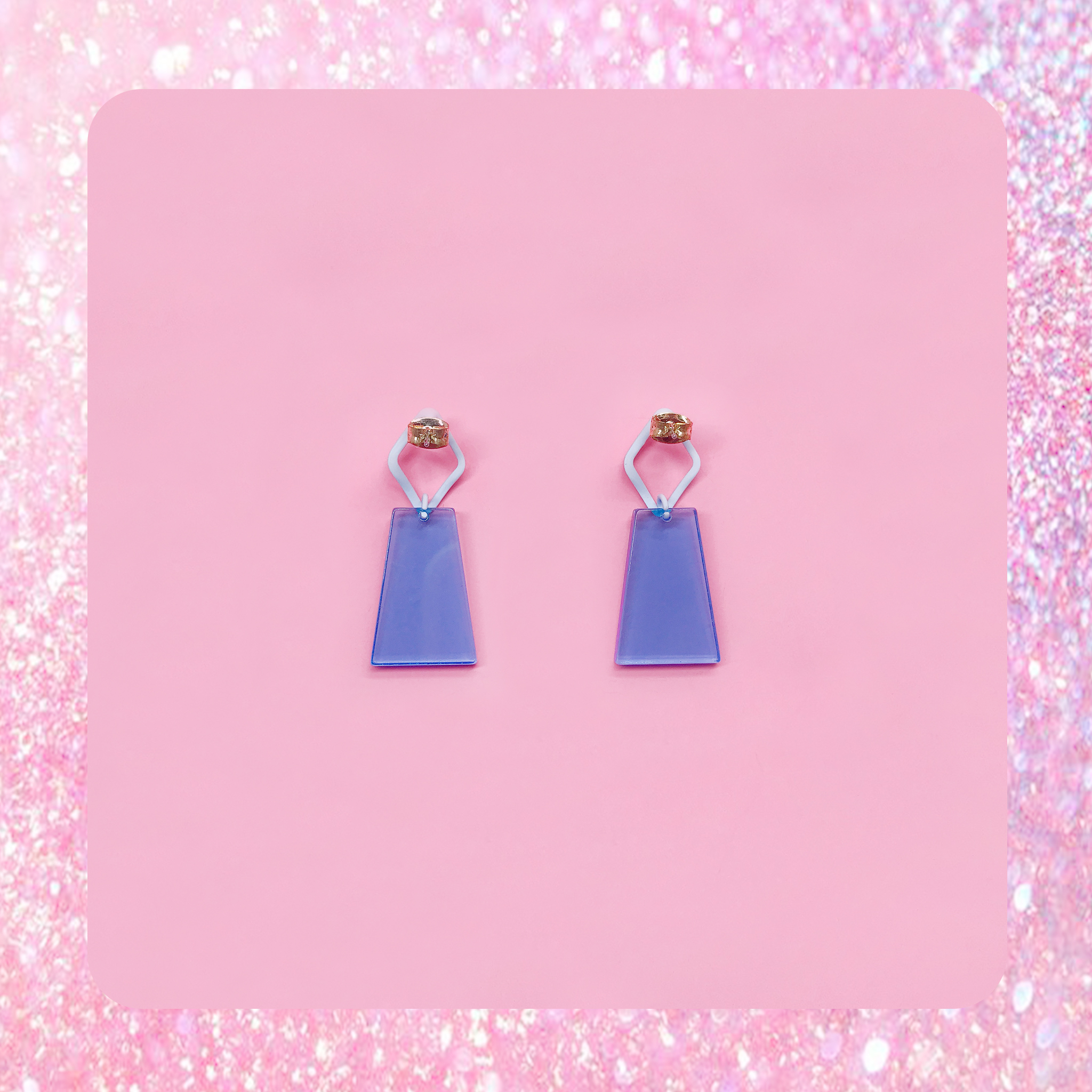 ♡ ここ這裡 ♡ 正韓壓克力透色塊耳針耳環