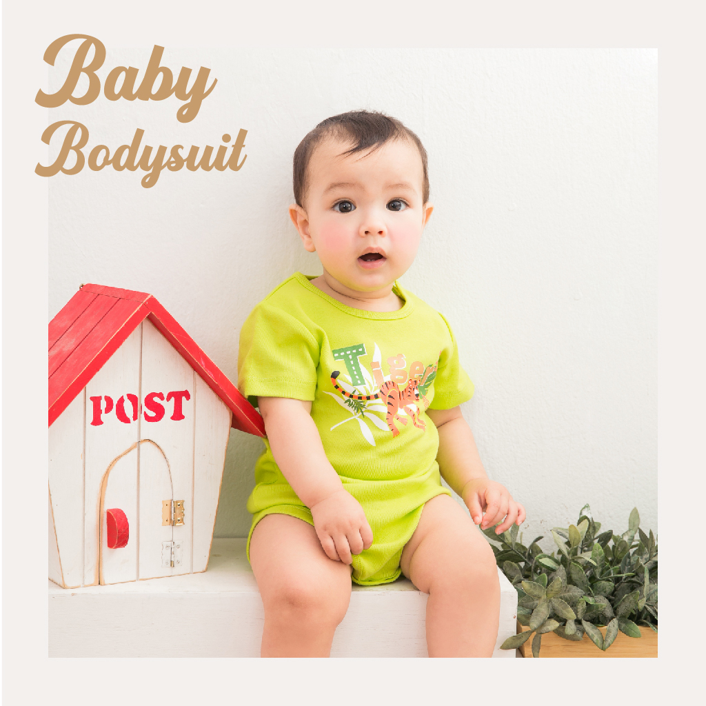 【Limitmax米樂親子】 純棉肩扣式包屁衣~叢林風_森林綠