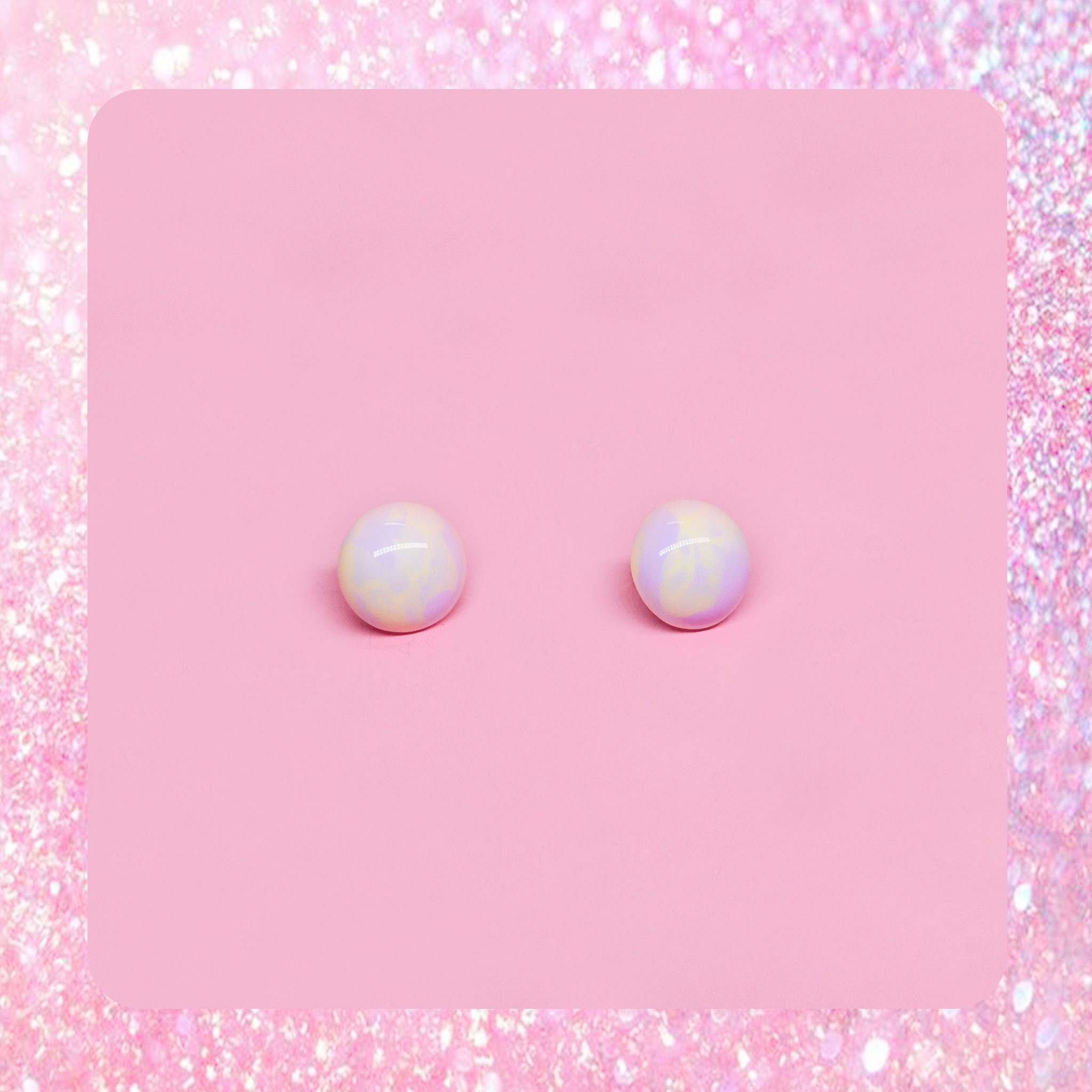 ♡ ここ這裡 ♡ 正韓渲染粉嫩曼陀珠耳針耳環