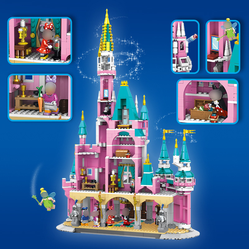 Pink Castle Paradise Princess Girl building Bricks Set with Minifigures Minifig NO BOX SX9021