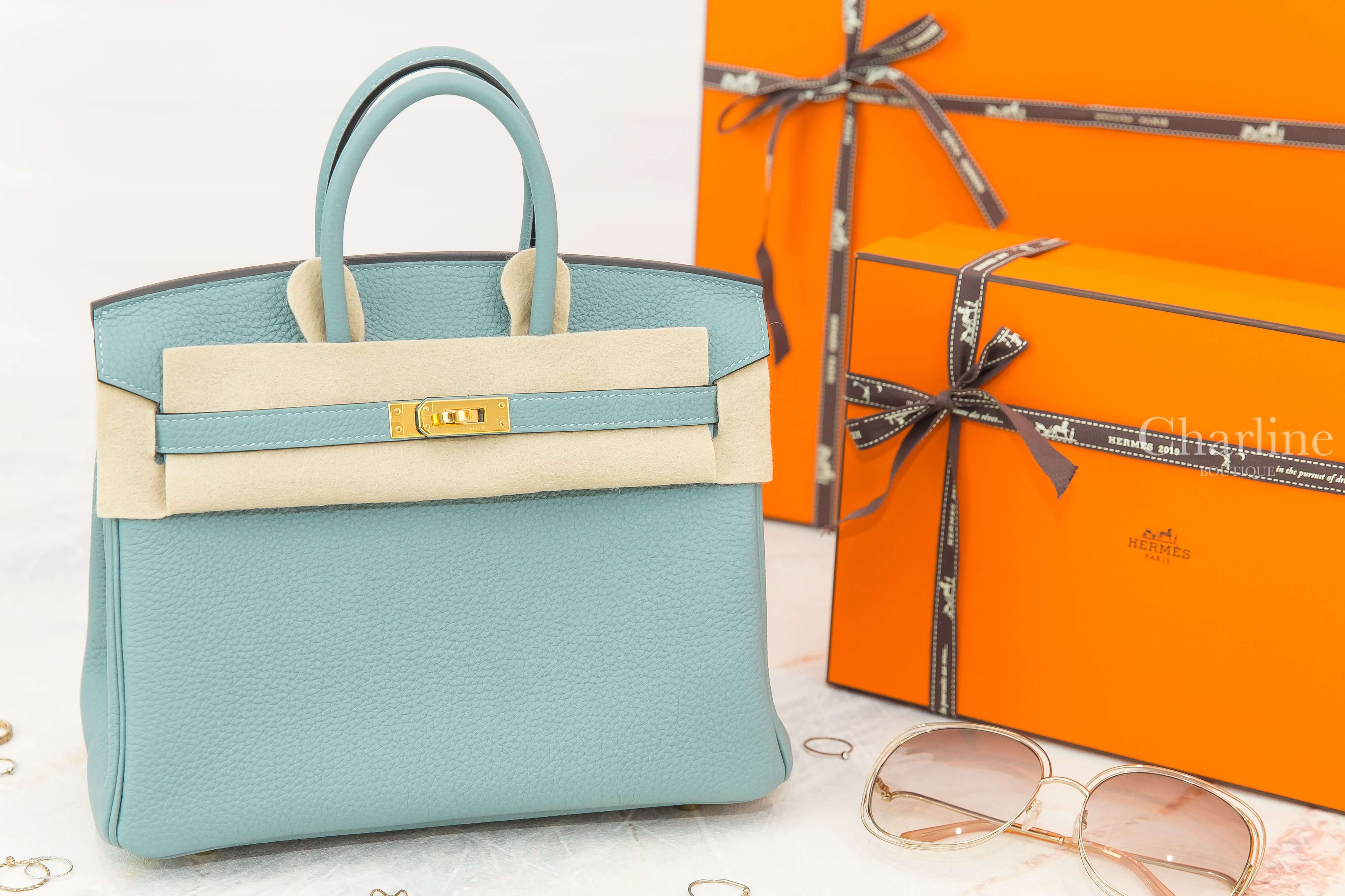 Hermès Birkin 25cm 7G Ciel Togo 天藍色金釦鉑金包