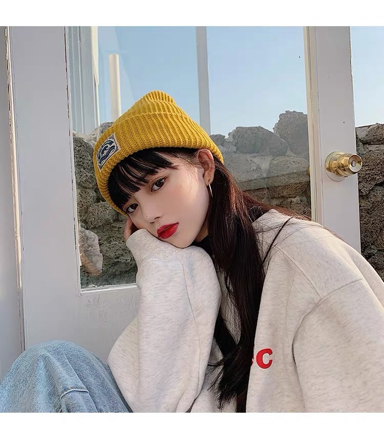 韓版熊標毛帽/八色