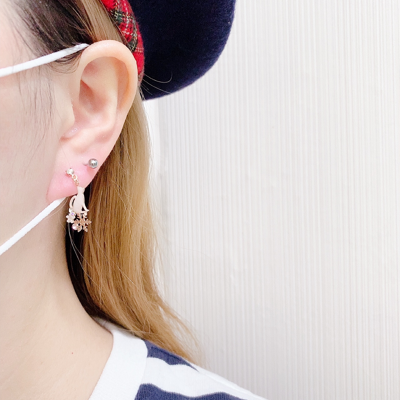 [日本制] Osewaya貓咪與雪花耳環(防敏感)