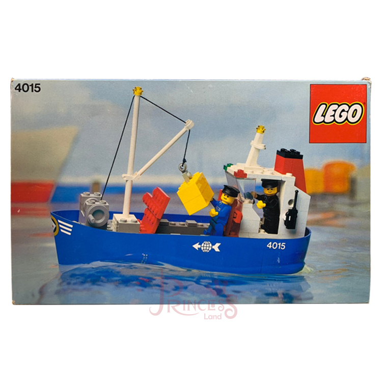 公主樂糕殿LEGO 樂高絕版盒裝二手1982年4015 船貨輪起重機藍色可漂浮在水面S0