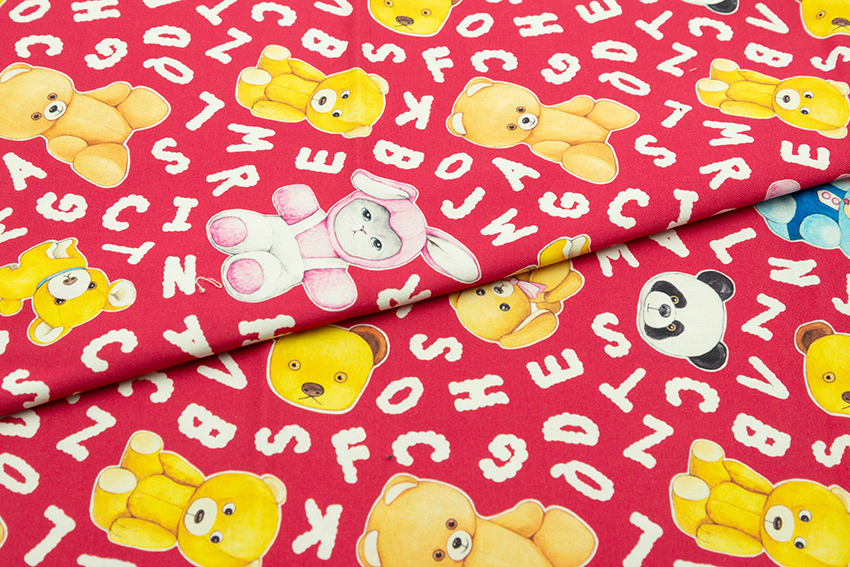 玩具熊風格貓-紅色(一尺)【版權布】