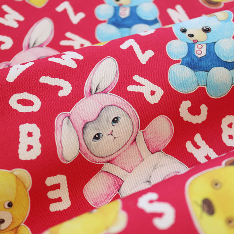 玩具熊風格貓-紅色(一尺)【版權布】