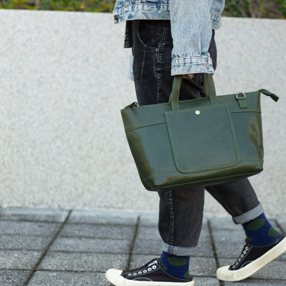 輕甜小口袋真皮手提/斜背兩用水餃包-cd綠(5291cd綠)