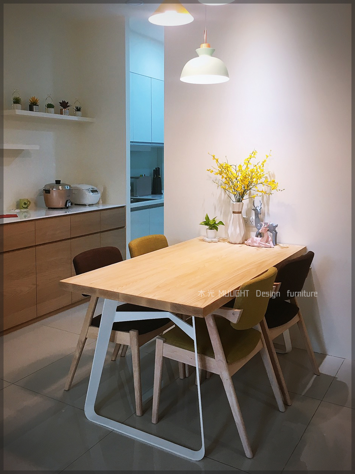 Bianca-北歐造型扁腳實木桌(可訂製)