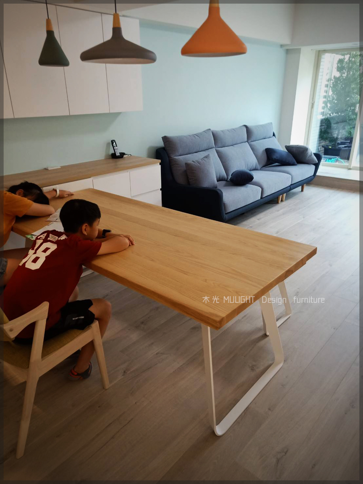 Bianca-北歐造型扁腳實木桌(可訂製)