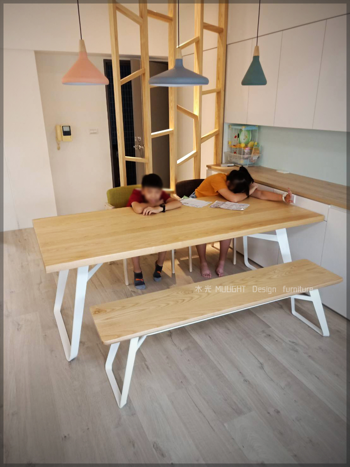 Bianca-北歐造型扁腳實木桌(可訂製)