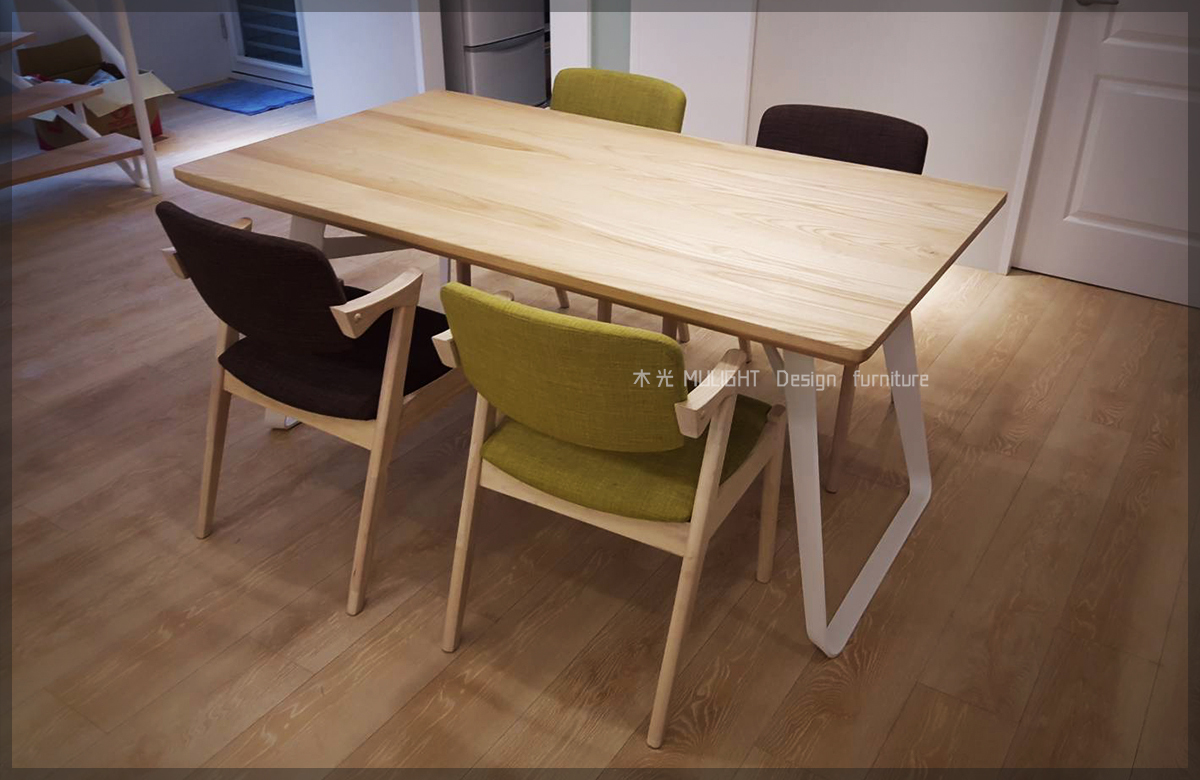 Bianca-北歐造型扁腳實木桌