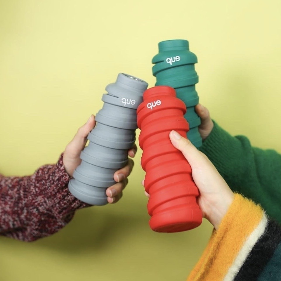 que bottle,que,水瓶,摺疊水瓶,摺疊杯,環保杯,環保,無痕生活,環保美物,環保水瓶,矽膠水瓶