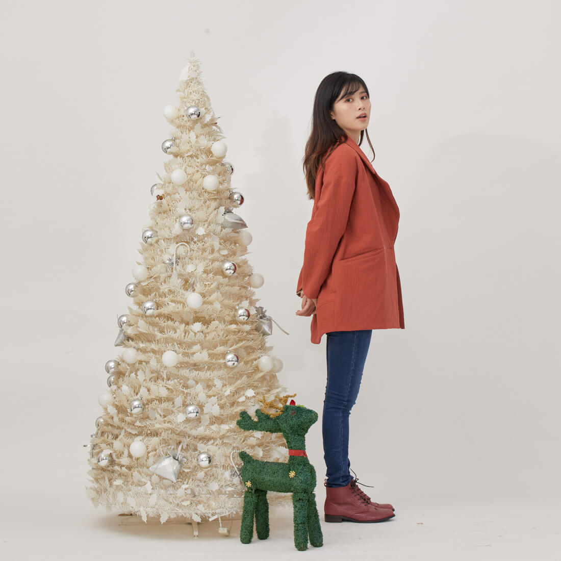 Beata 雙排釦雙層棉西裝外套/磚紅