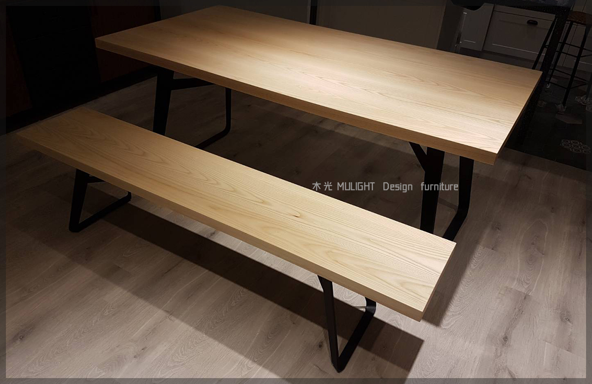 VERN-北歐造型扁腳實木桌(可訂製)