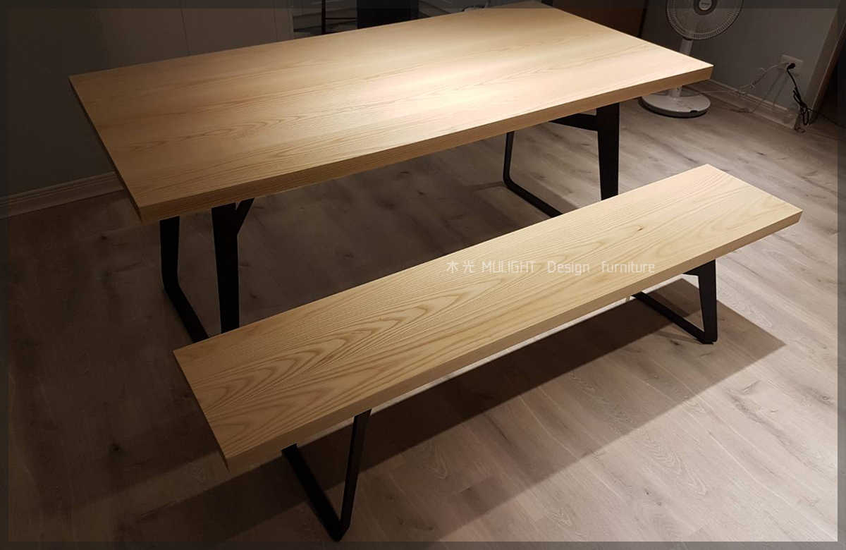 VERN-北歐造型扁腳實木桌(可訂製)