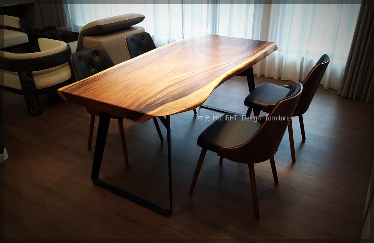 VERN-北歐造型扁腳實木桌(可訂製)