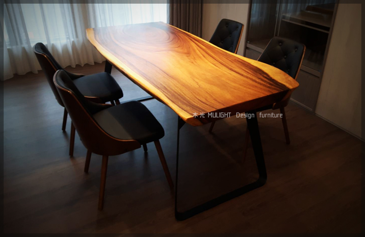 VERN-北歐造型扁腳實木桌(可訂製)