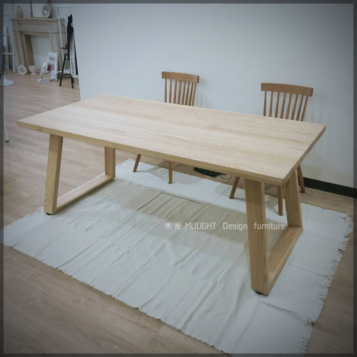 Grace-北歐斜腳全實木桌(可訂製)