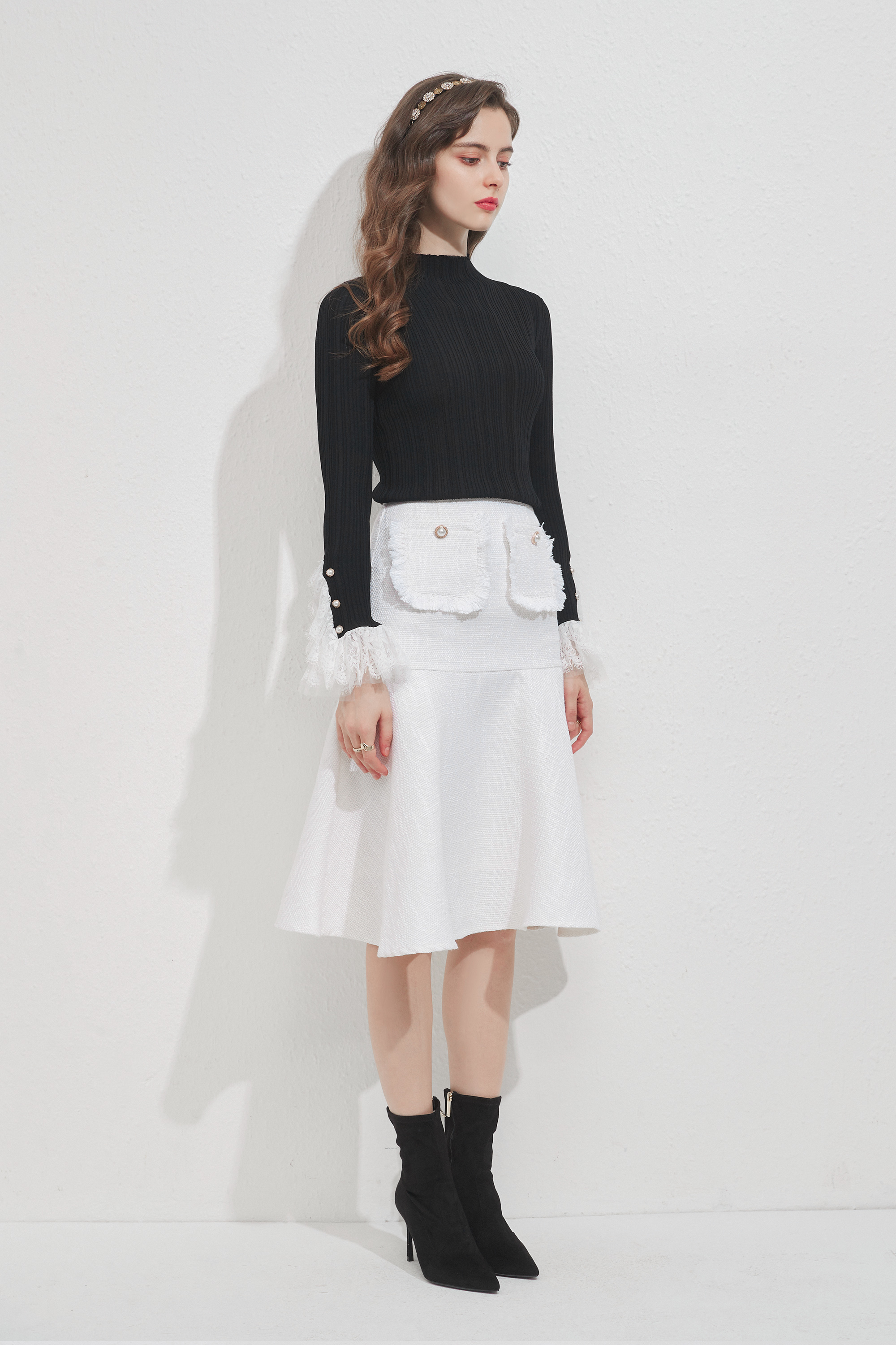 Knitted Top With Lace Detail