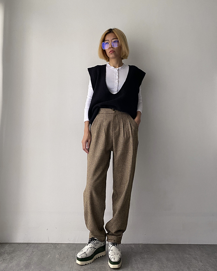 MFV-1671 V領針織背心 ʙʟᴀᴄᴋ