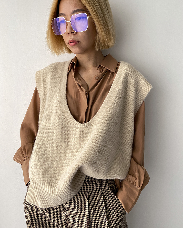 MFV-1671 V領針織背心 ᴀʟᴍᴏɴᴅ