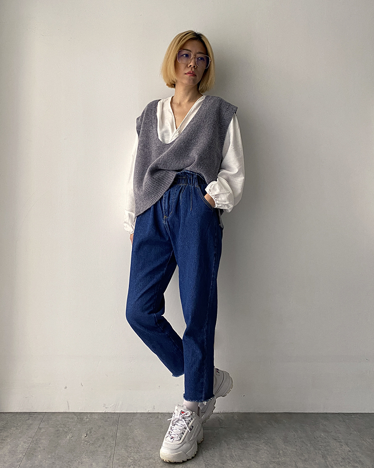 MFV-1671 V領針織背心 ɢʀᴇʏ