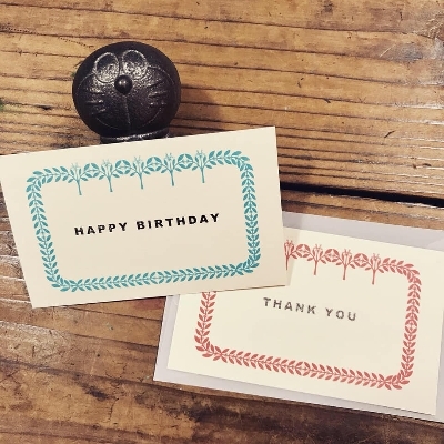 Life 燙金 活版印刷 小卡 (附描圖紙信封)｜水縞 Mizushima 日本