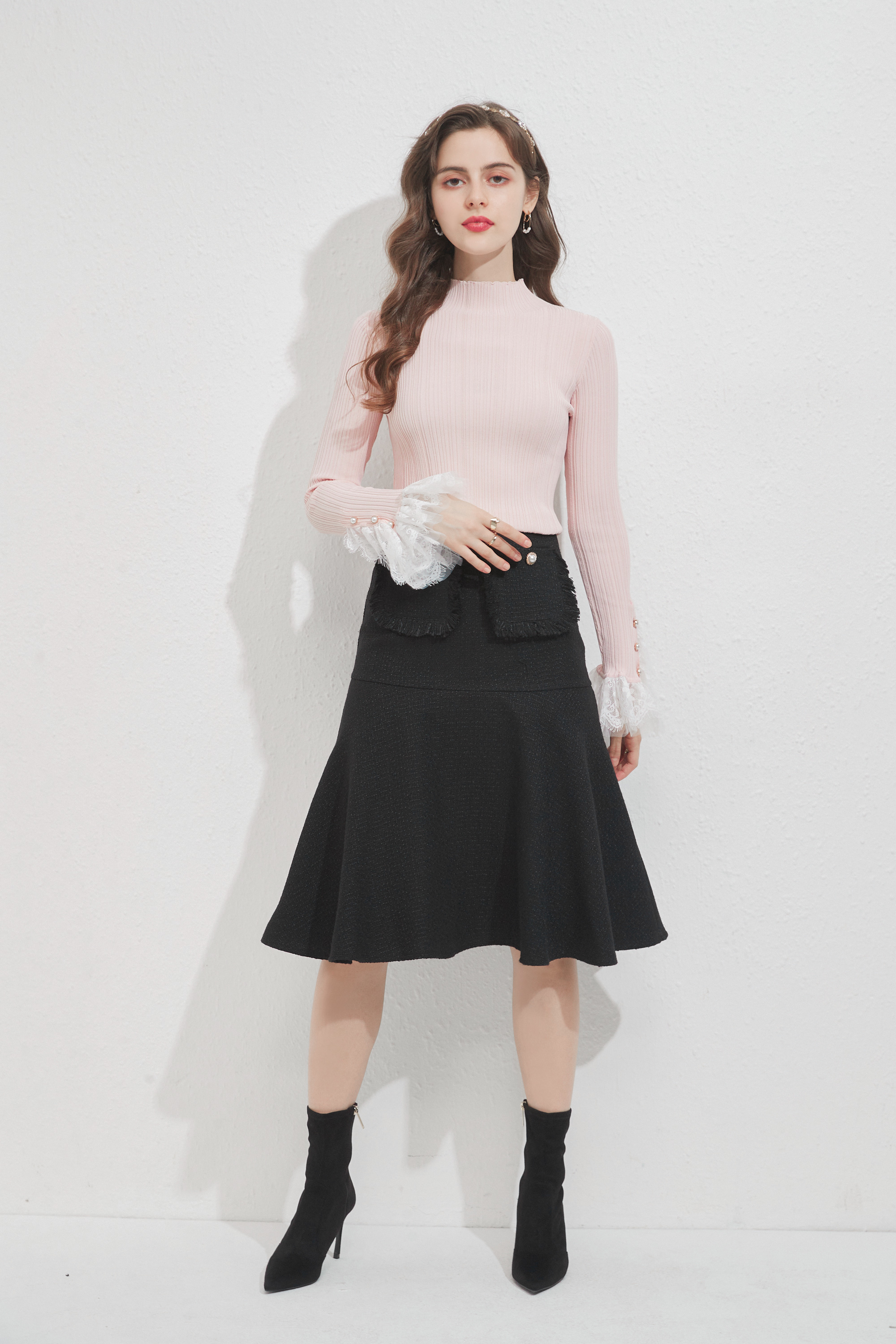 Knitted Top With Lace Detail