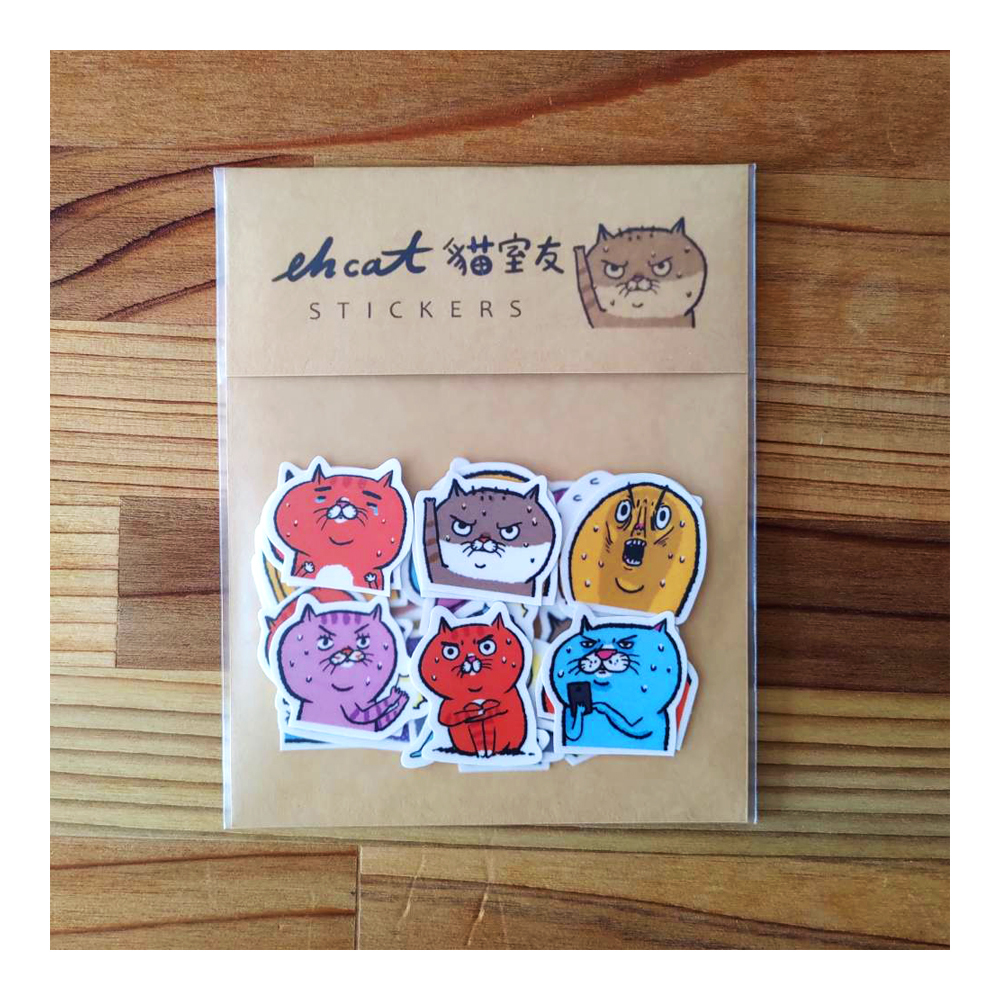 【ehcat貓室友】貓室友冒汗貼紙包