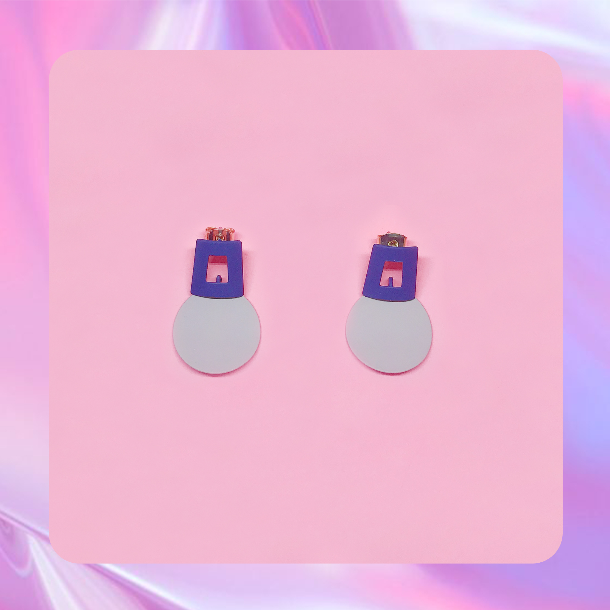 ♡ ここ這裡 ♡ 正韓質感霧面方形鏤空耳針耳環