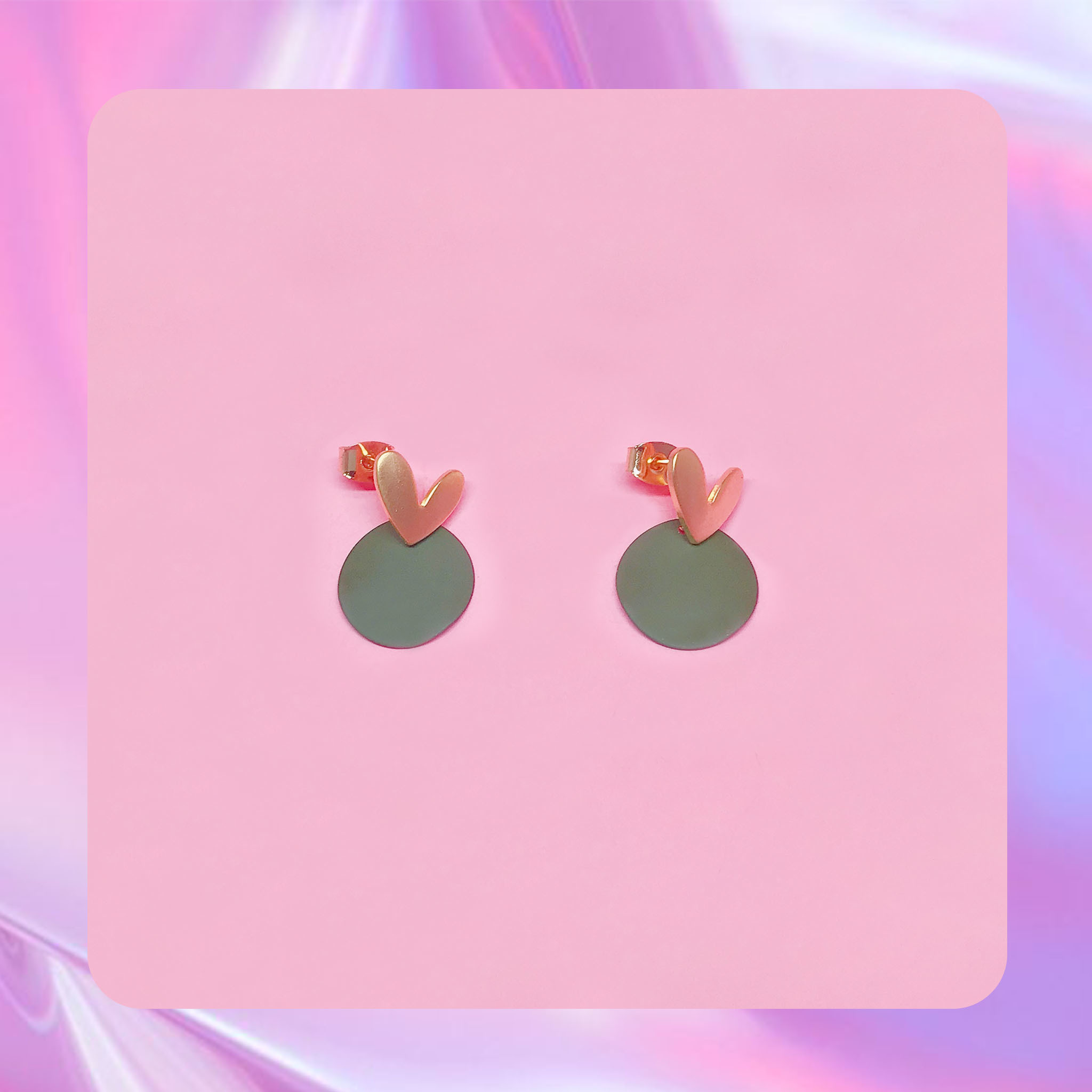 ♡ ここ這裡 ♡ 正韓質感霧面愛心耳針耳環