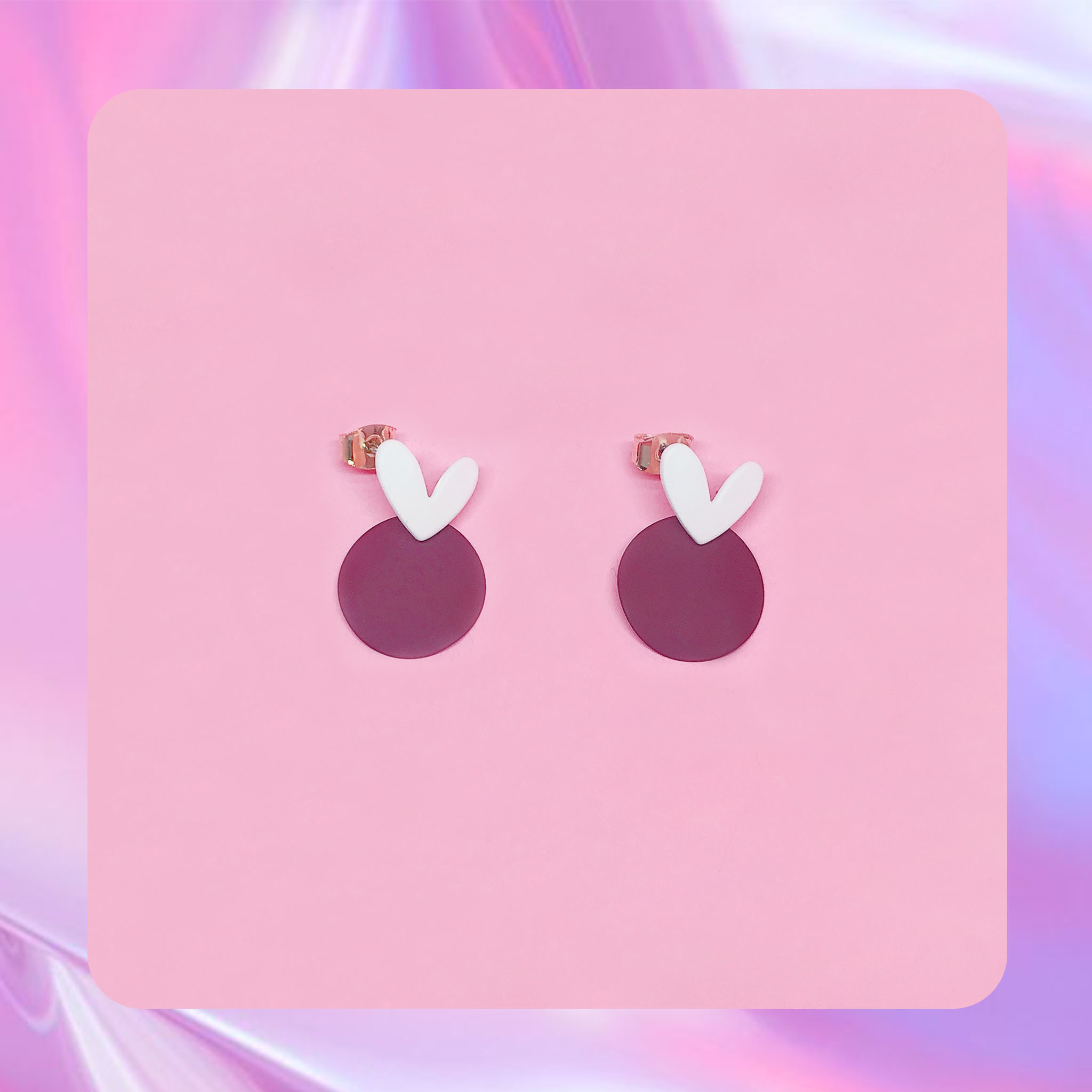 ♡ ここ這裡 ♡ 正韓質感霧面愛心耳針耳環