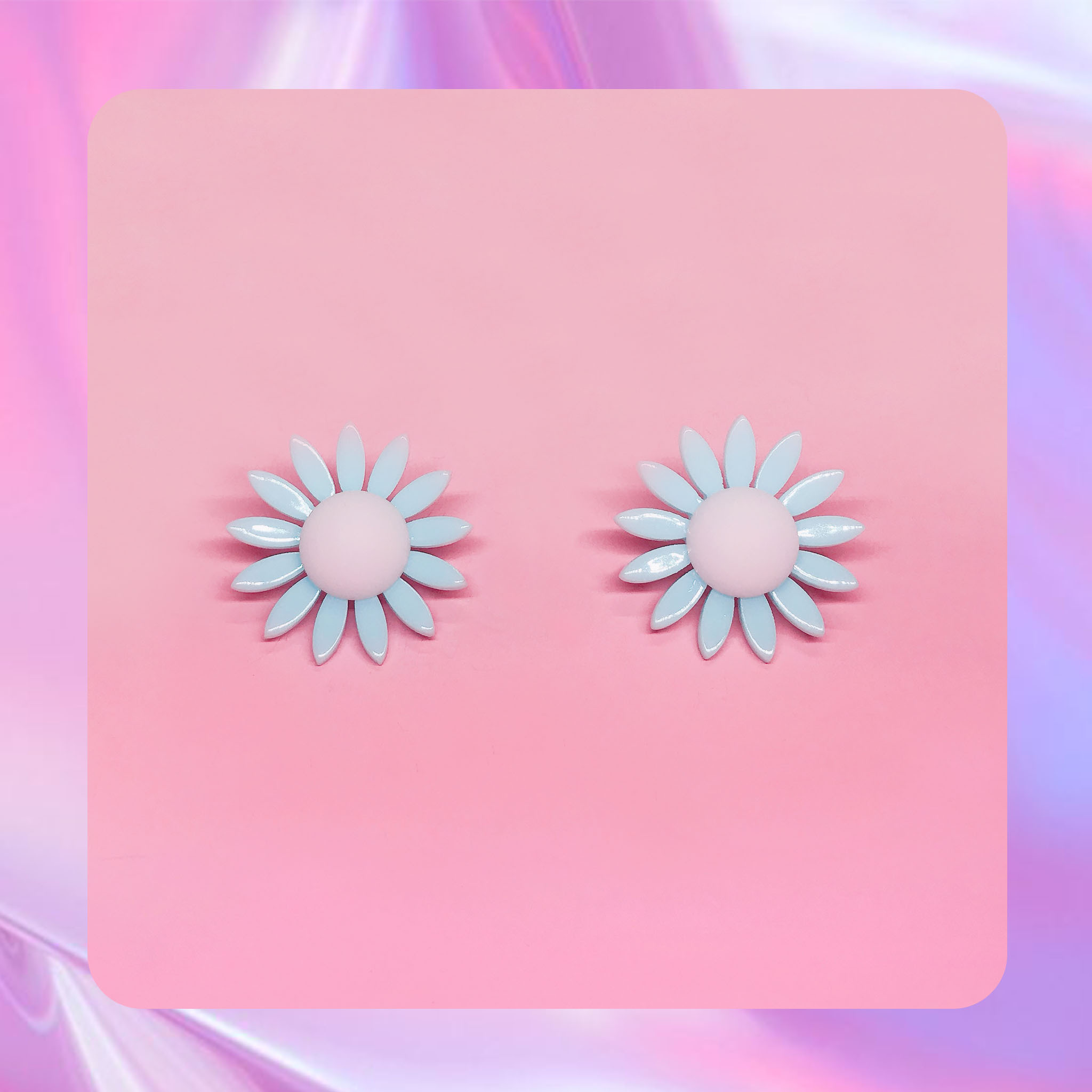 ♡ ここ這裡 ♡ 正韓質感粉嫩花朵造型耳針耳環