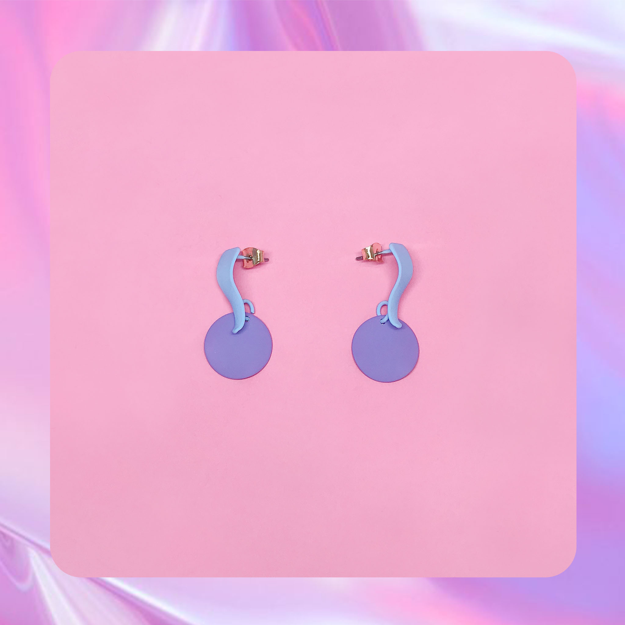 ♡ ここ這裡 ♡ 正韓質感霧面波浪圓形耳針耳環