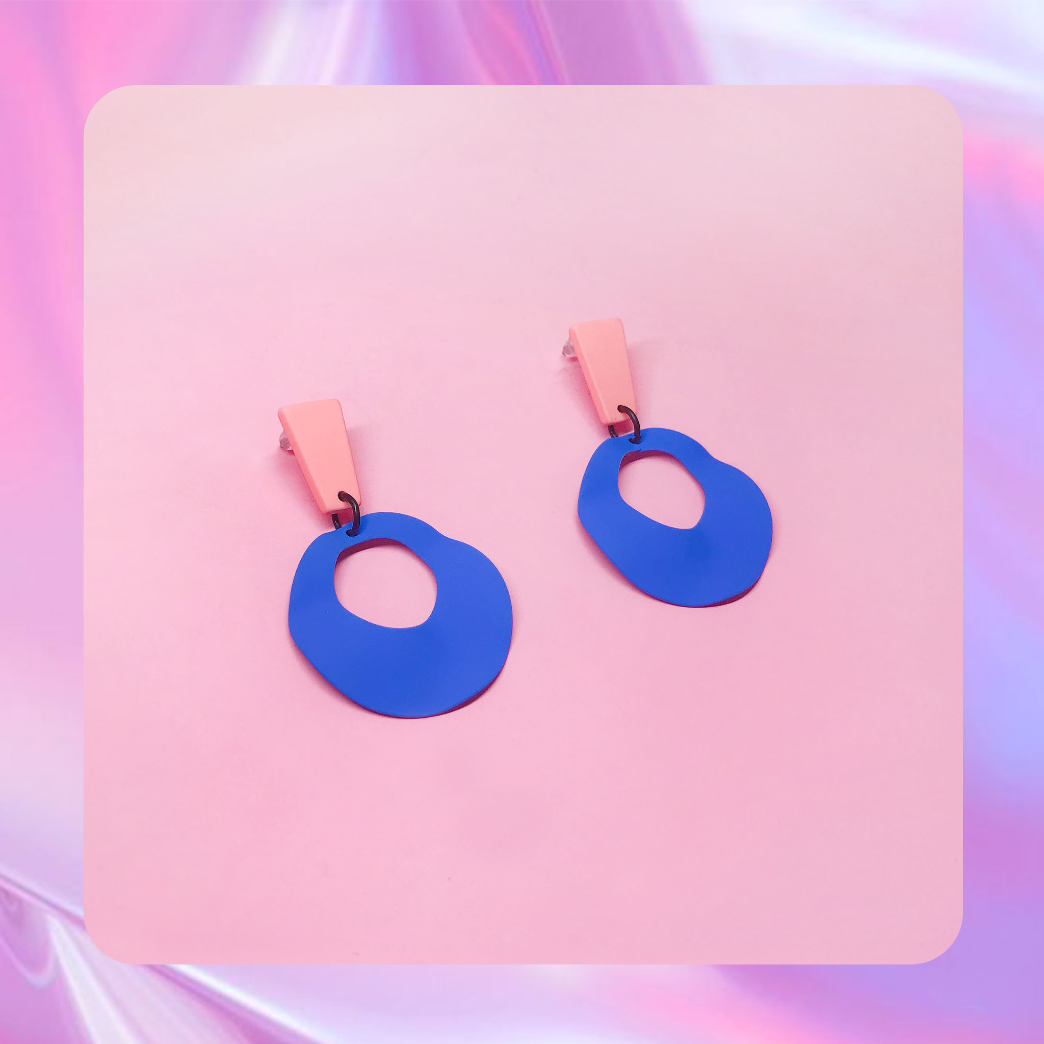 ♡ ここ這裡 ♡ 正韓質感霧面不規則圈圈耳針耳環