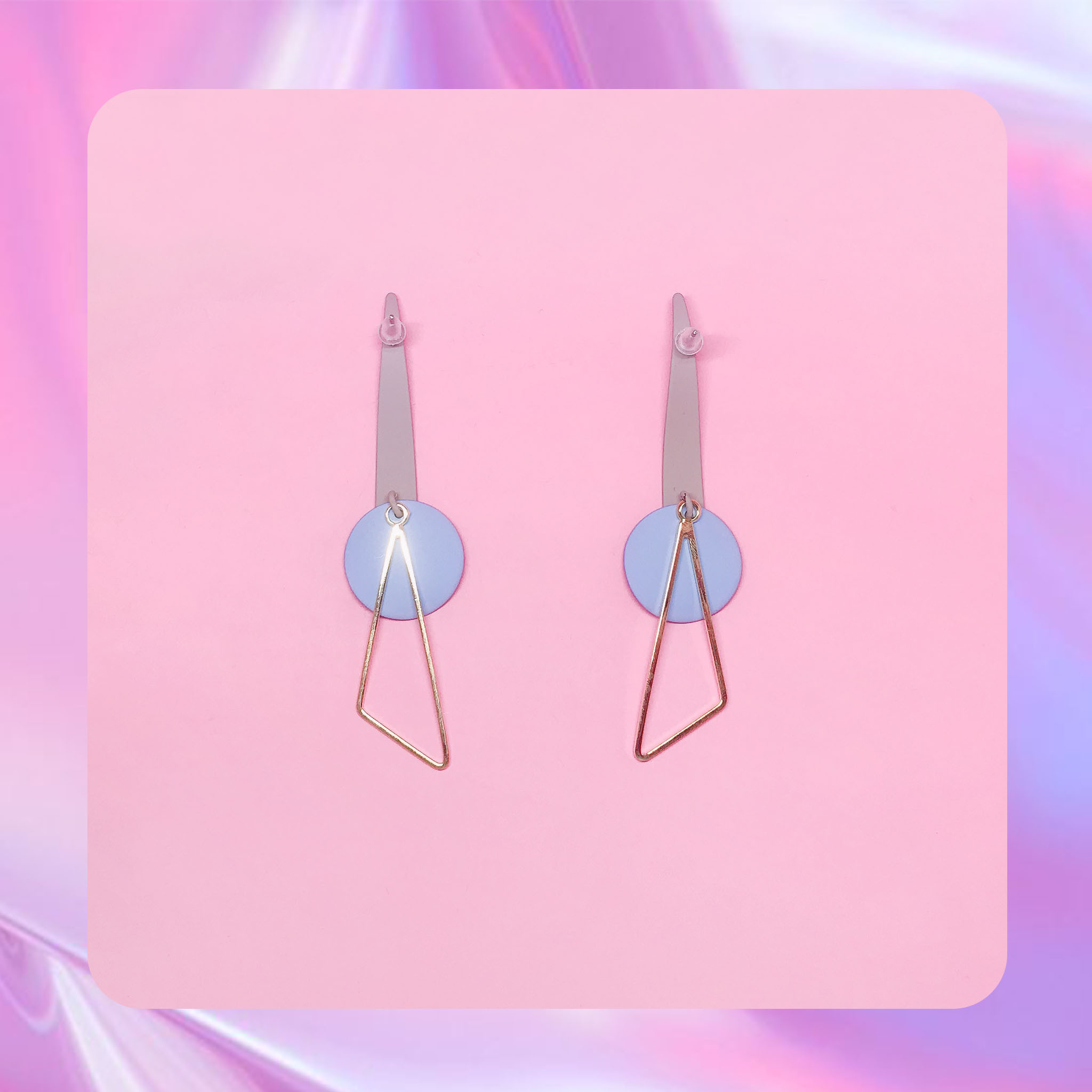 ♡ ここ這裡 ♡ 正韓質感霧面波浪鏤空幾何耳針耳環