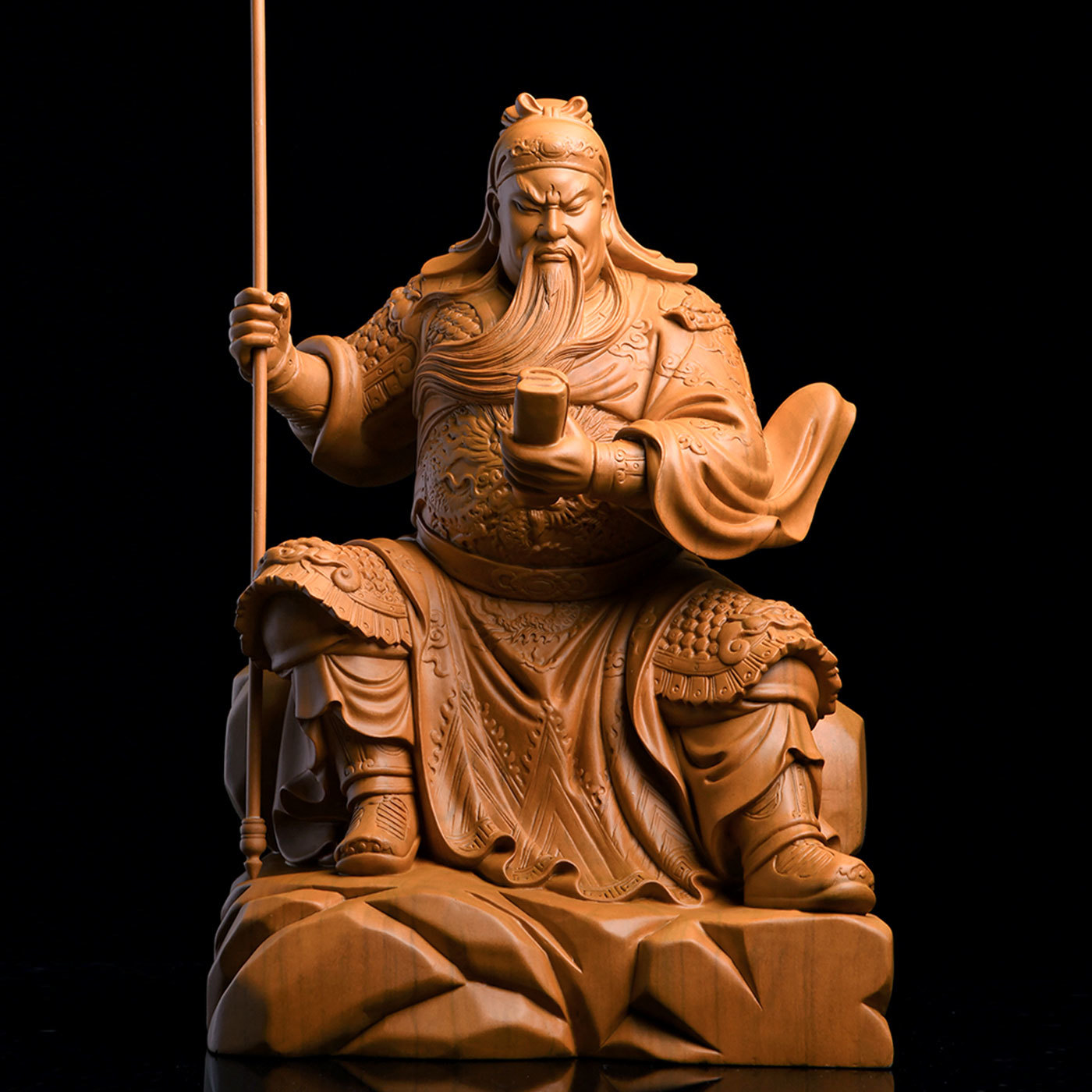 傳藝工坊- 『文武雙全』關公香樟木雕手工