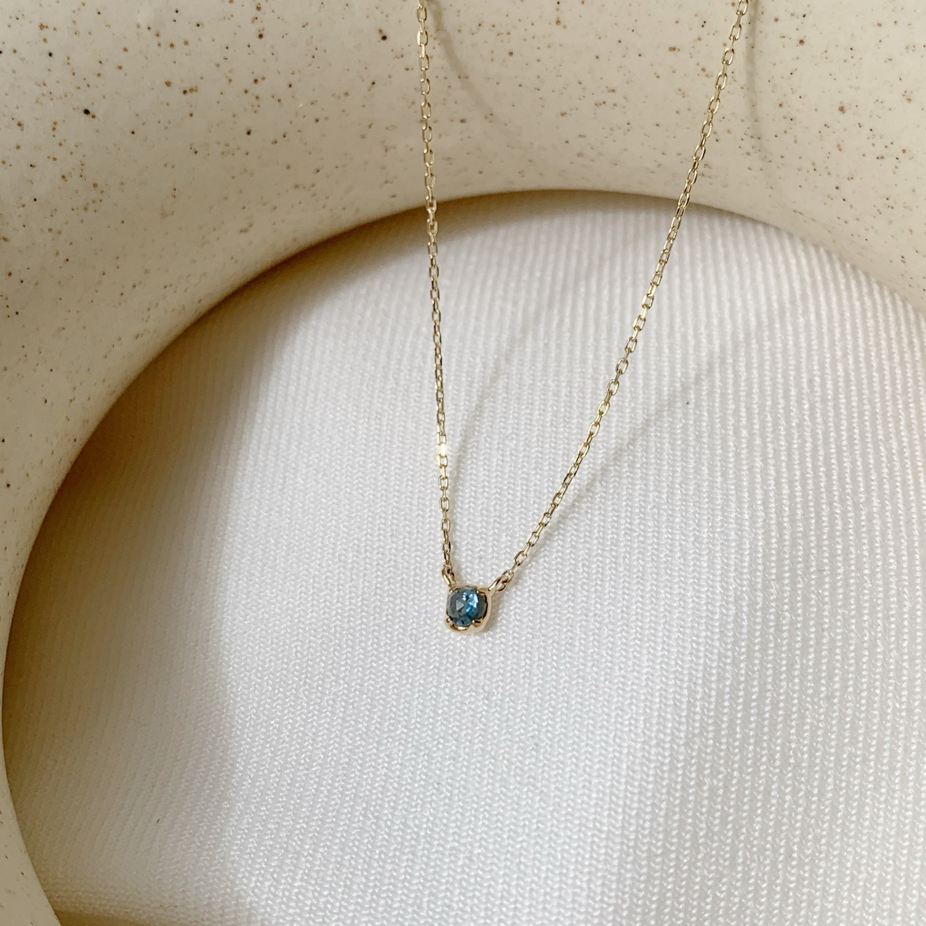 14K mini cushion倫敦托帕鎖骨鏈