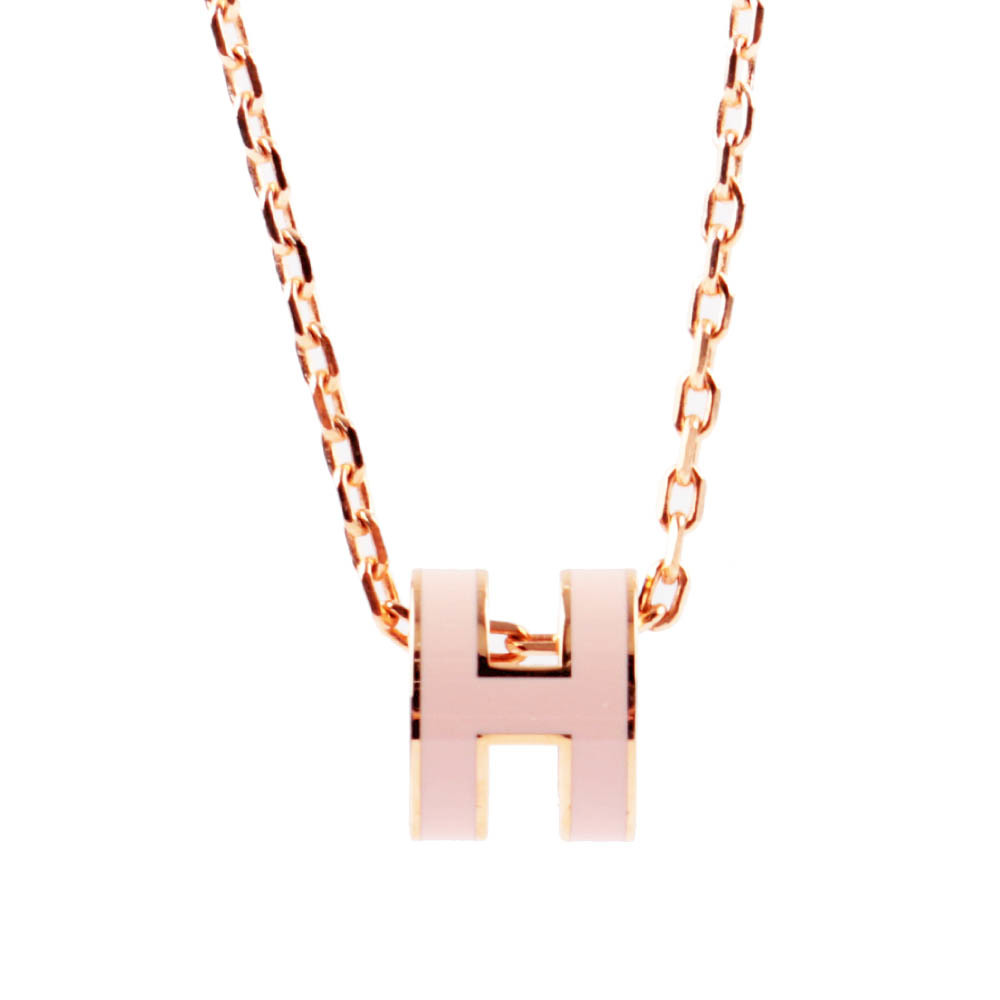 【Hermès】Mini Pop H pendant 立體橢圓簍空項鍊
