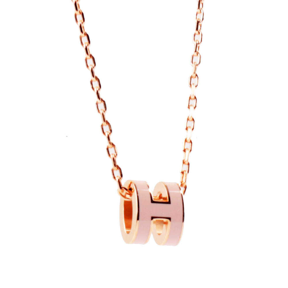 【Hermès】Mini Pop H pendant 立體橢圓簍空項鍊