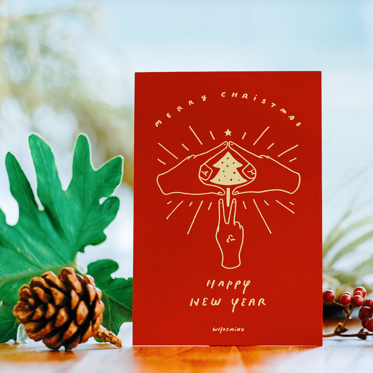 「HAVE A RED CHRISTMAS」聖誕卡片